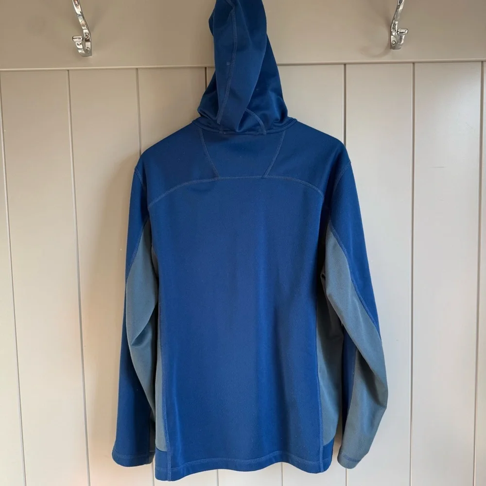 The North Face AO Softshell Hoodie Shady Blue Grey Mens Large Outdoor Hiking